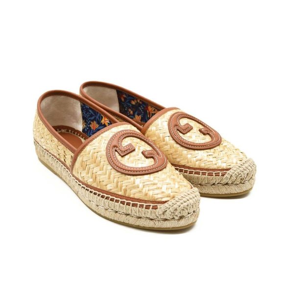 Gucci Shoes - Gucci Adela GG Raffia Espadrilles EU 38